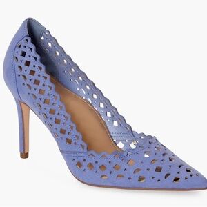 JF Ayesha CURRY Elegant Perforated Lavender Color Heels SZ 10